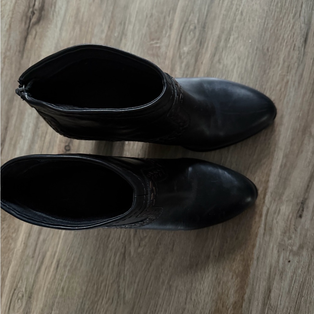 UGG charlotte ankle booties western whipstitch Black Leather Ankle Booties boots - Picture 5 of 11